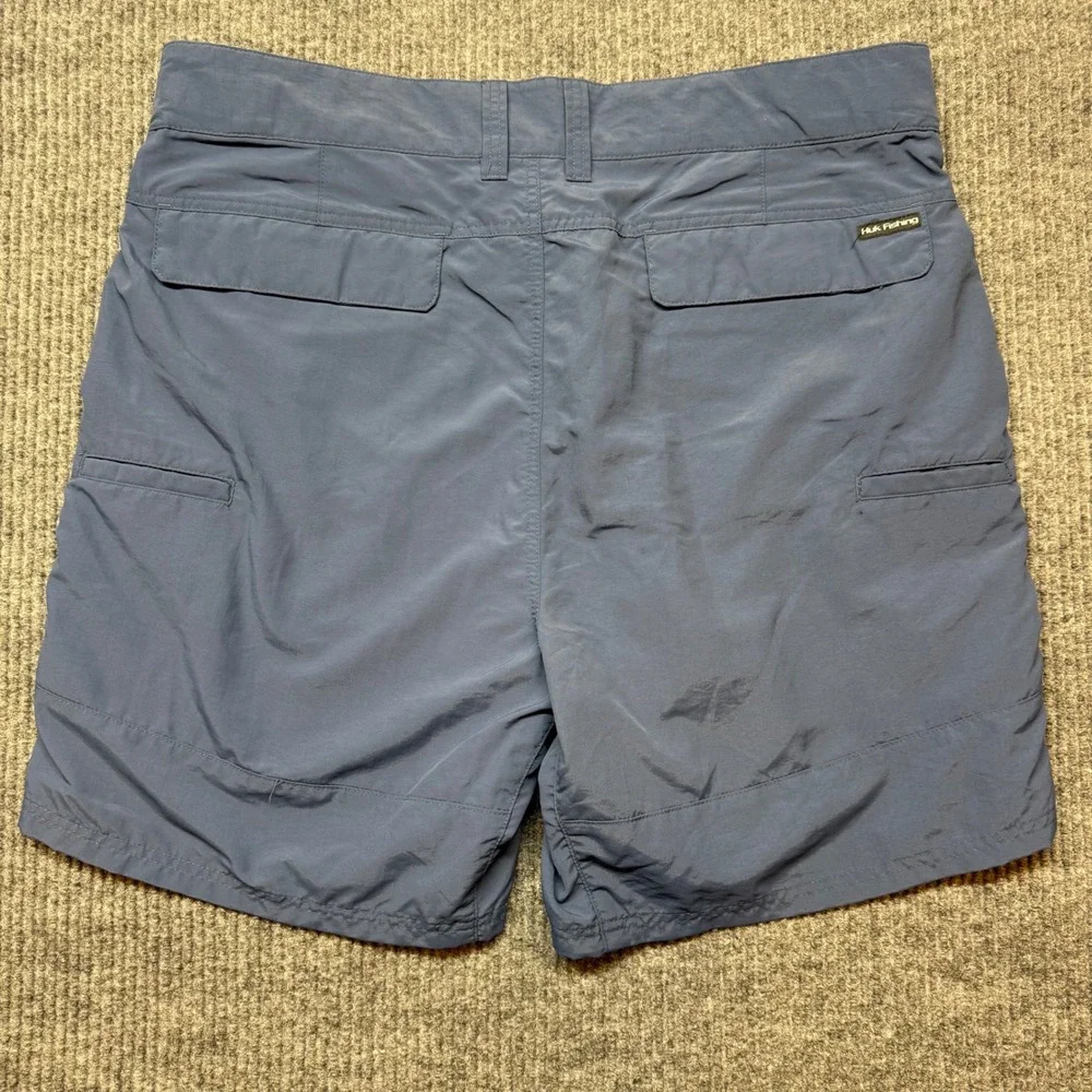 Huk Fishing Shorts Mens XXL Blue Performance Nylon‎ Cargo Hiking Board Shorts